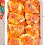 baked honey-mustard-chicken-thighs in pan