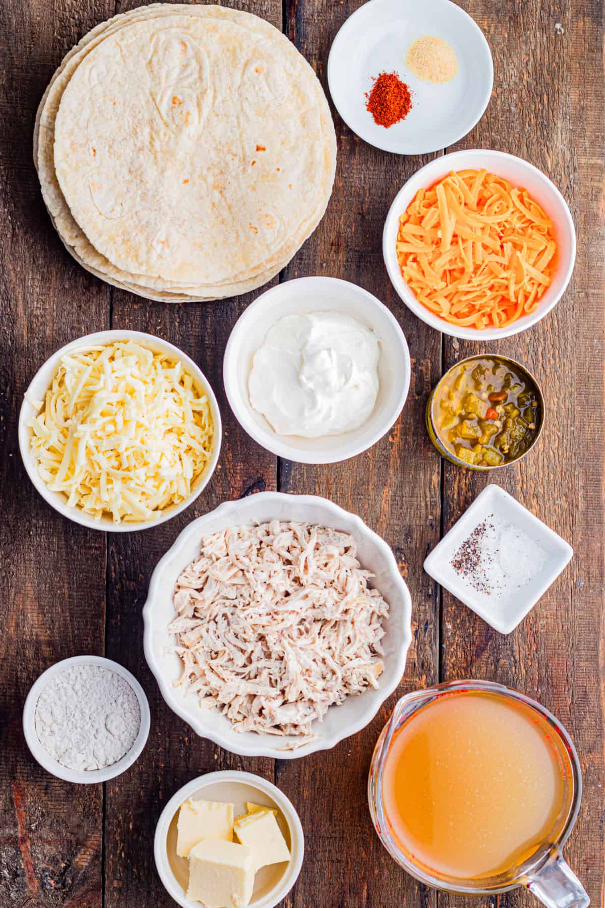 Chicken and Sour Cream Enchiladas Ingredients