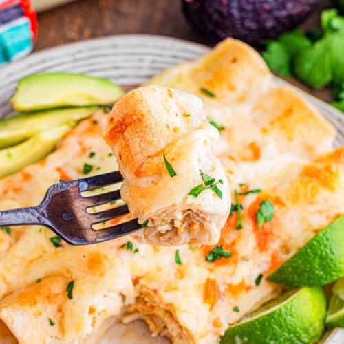 Easy Chicken and Sour Cream Enchiladas