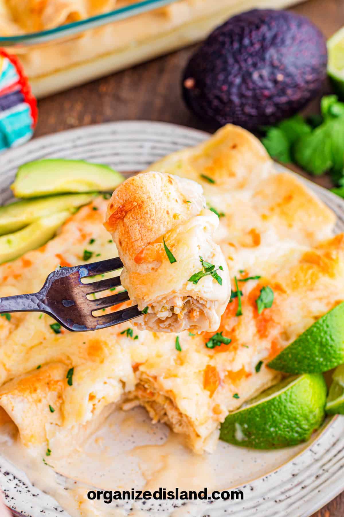 Easy Chicken and Sour Cream Enchiladas