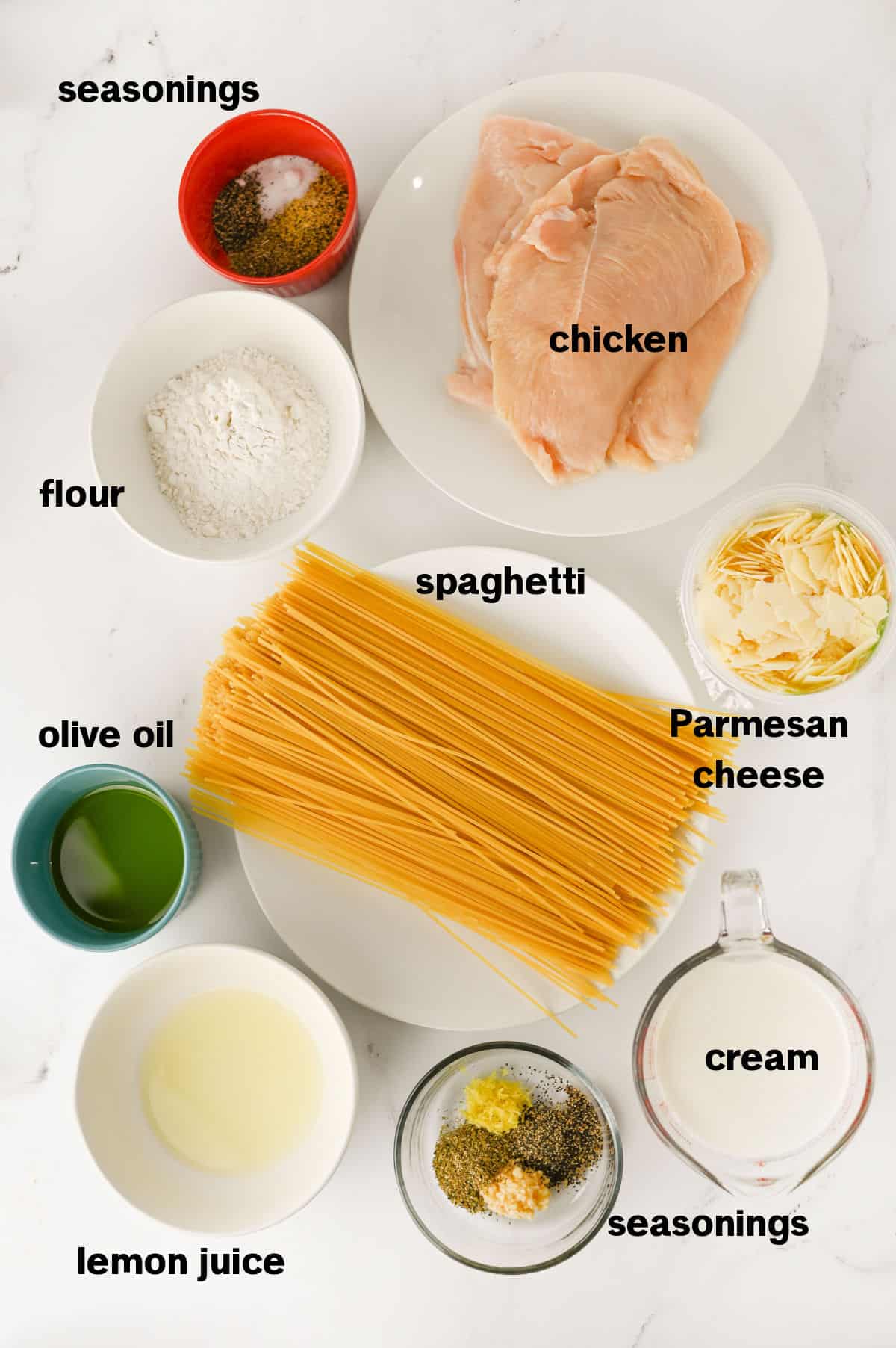 Lemon Chicken Pasta Ingredients