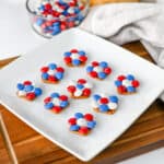 Red White and Blue Flower Pretzels