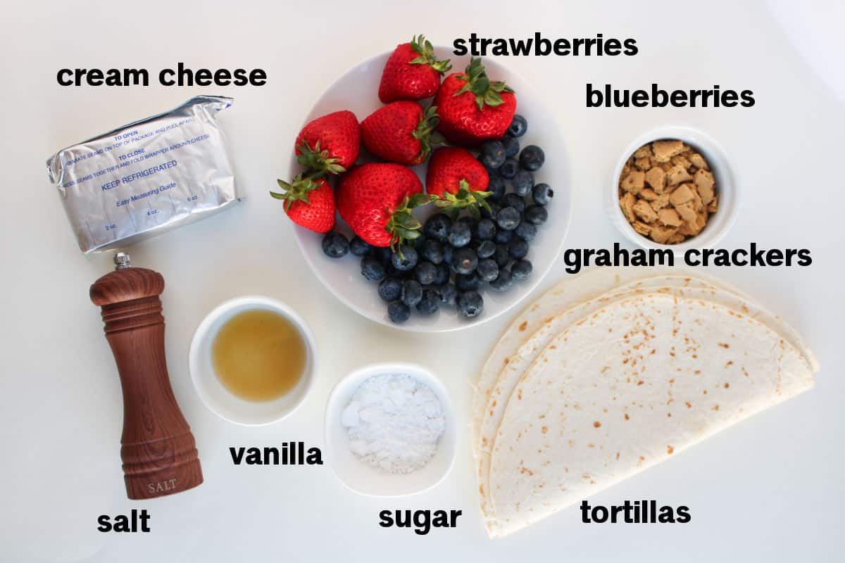 Red White and Blue Pinwheels Ingredients