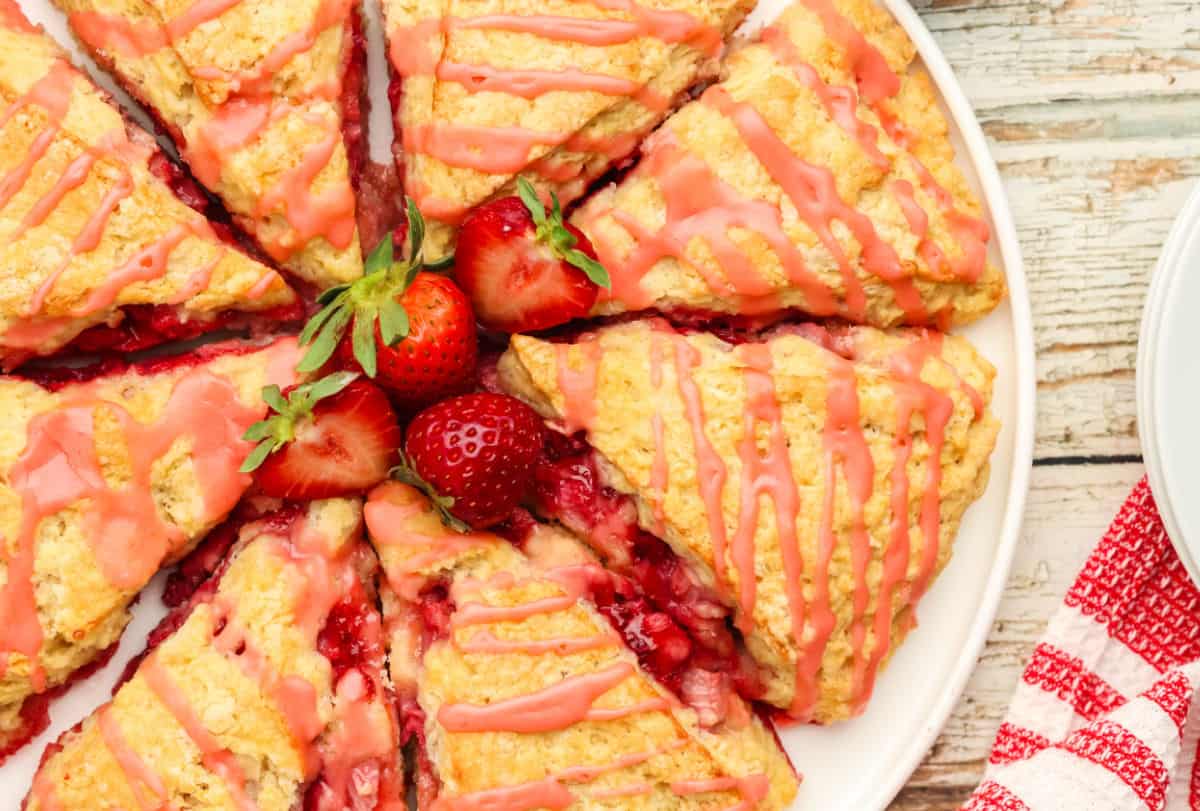 Best Bakery Style Strawberry Scones with Icing