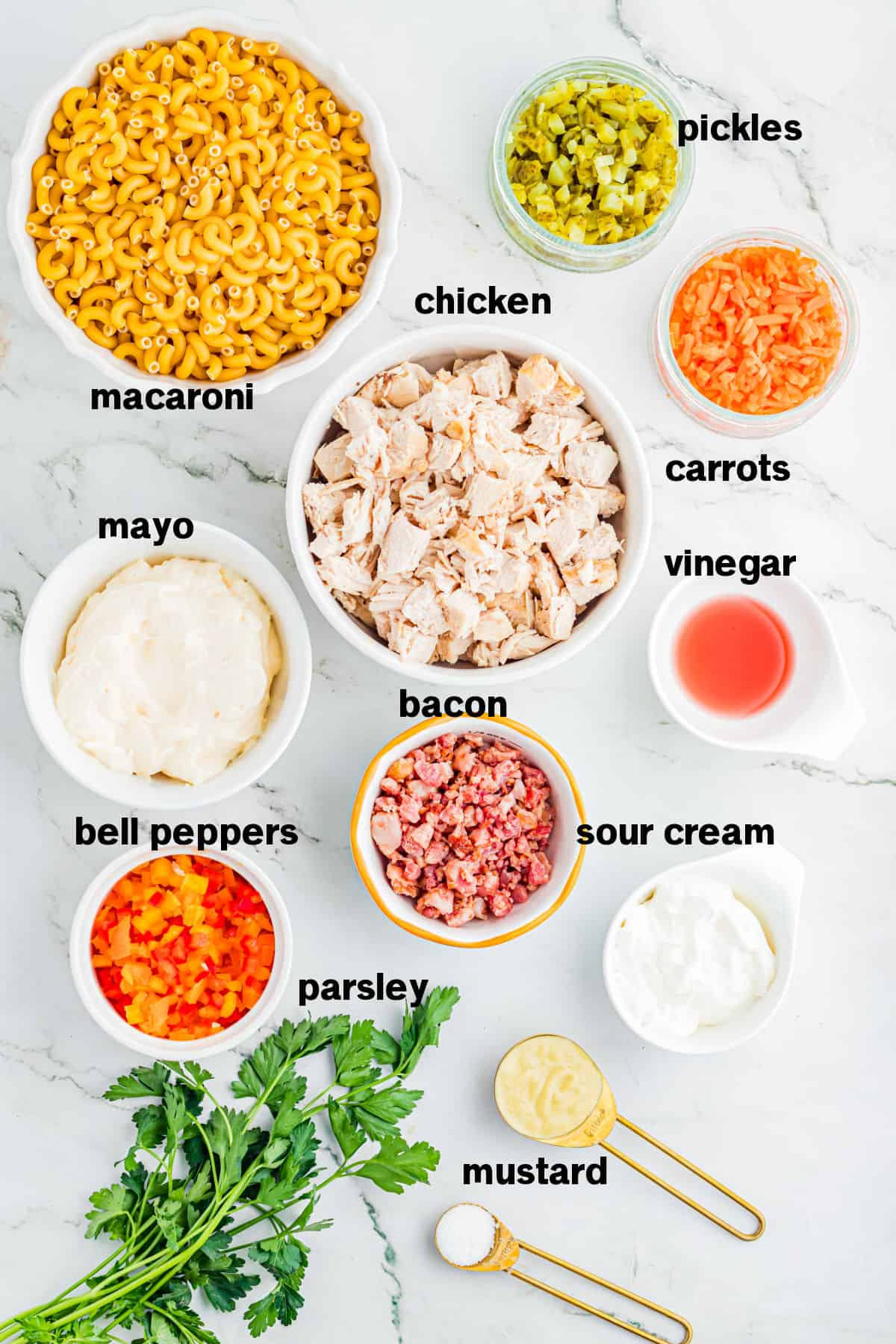 Chicken Macaroni Pasta Salad Ingredients