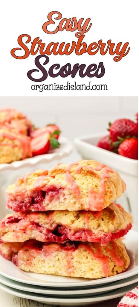 Easy Strawberry Scones with Glaze