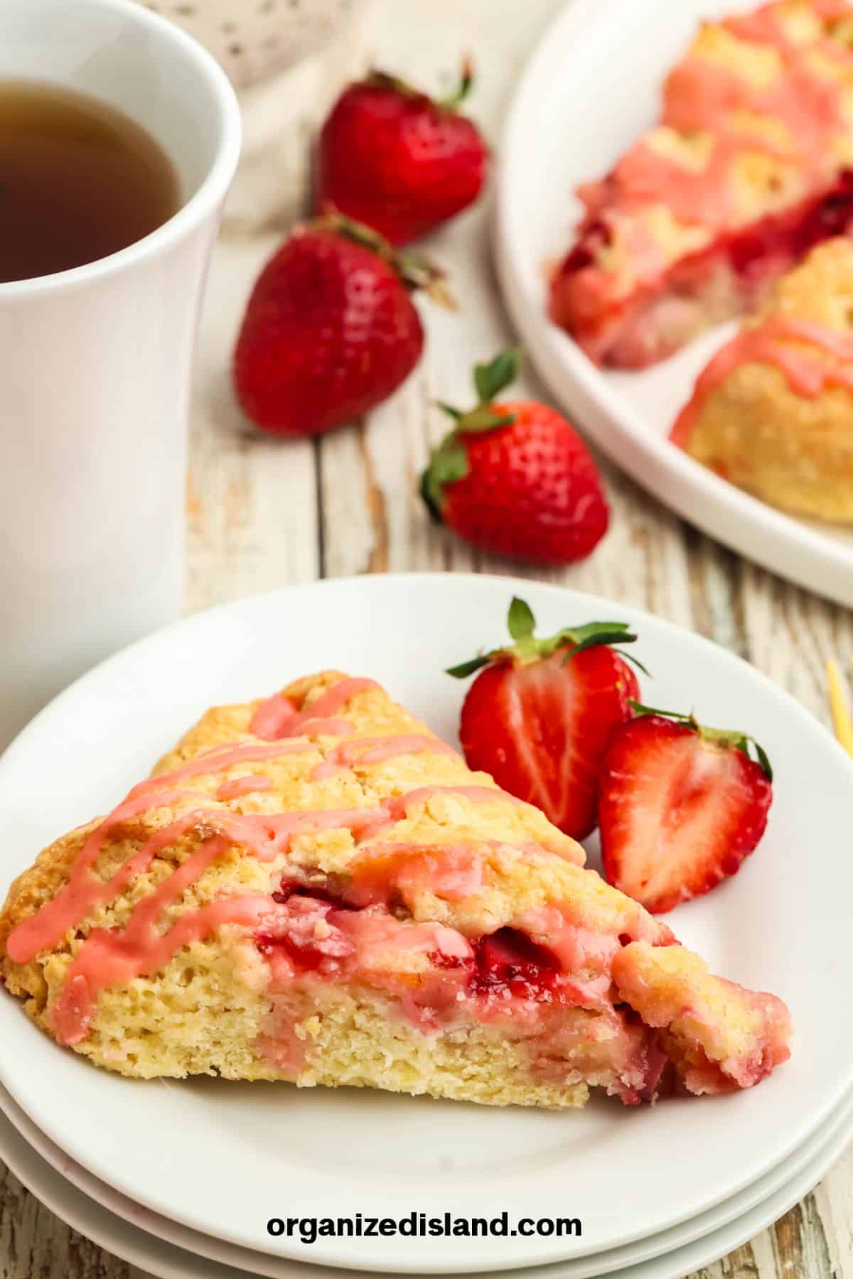 Easy Strawberry Scones with Icing