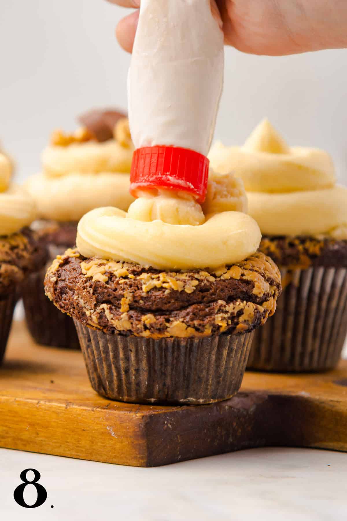 How to Make Chocolate Peanut Butter Cup Cupcakes Step 8