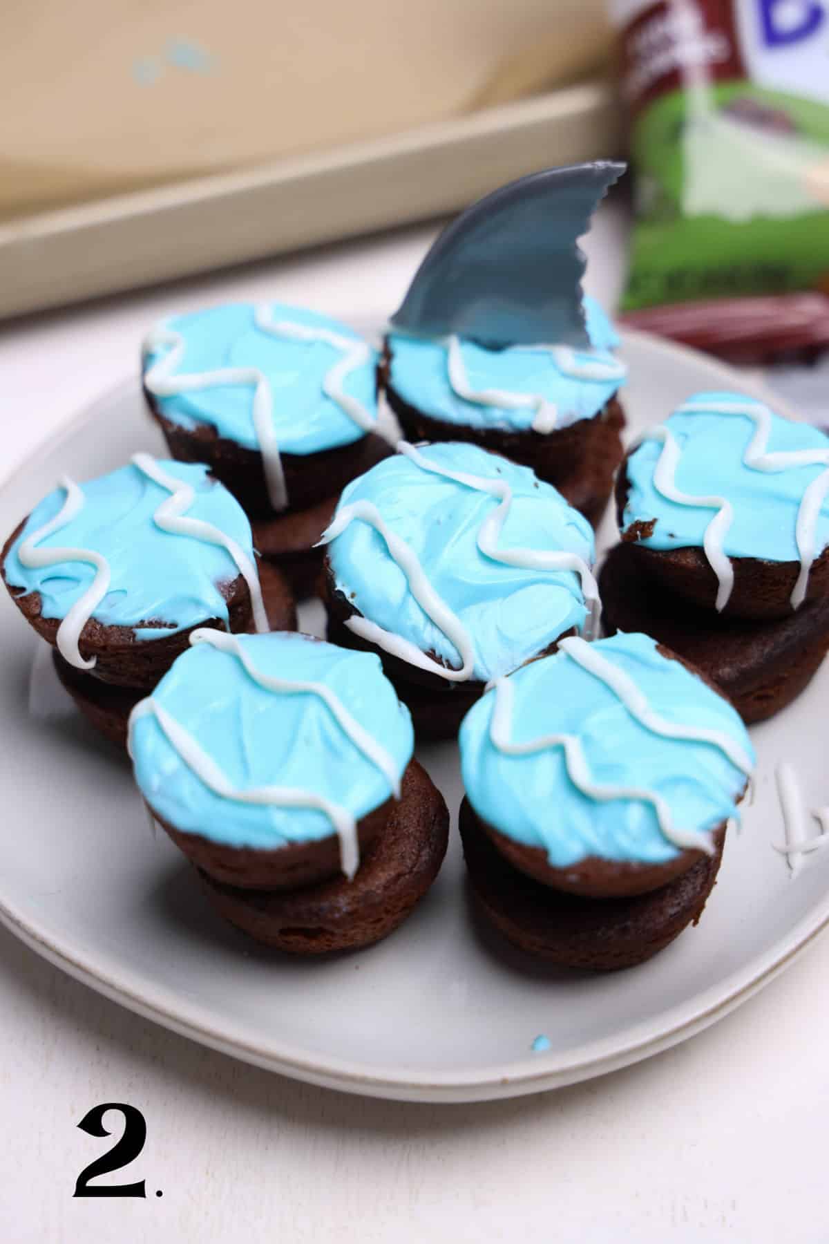 How to Make Shark Brownies Step 2