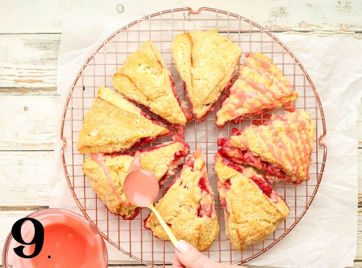 How to Make Strawberry Scones with Icing Step 9