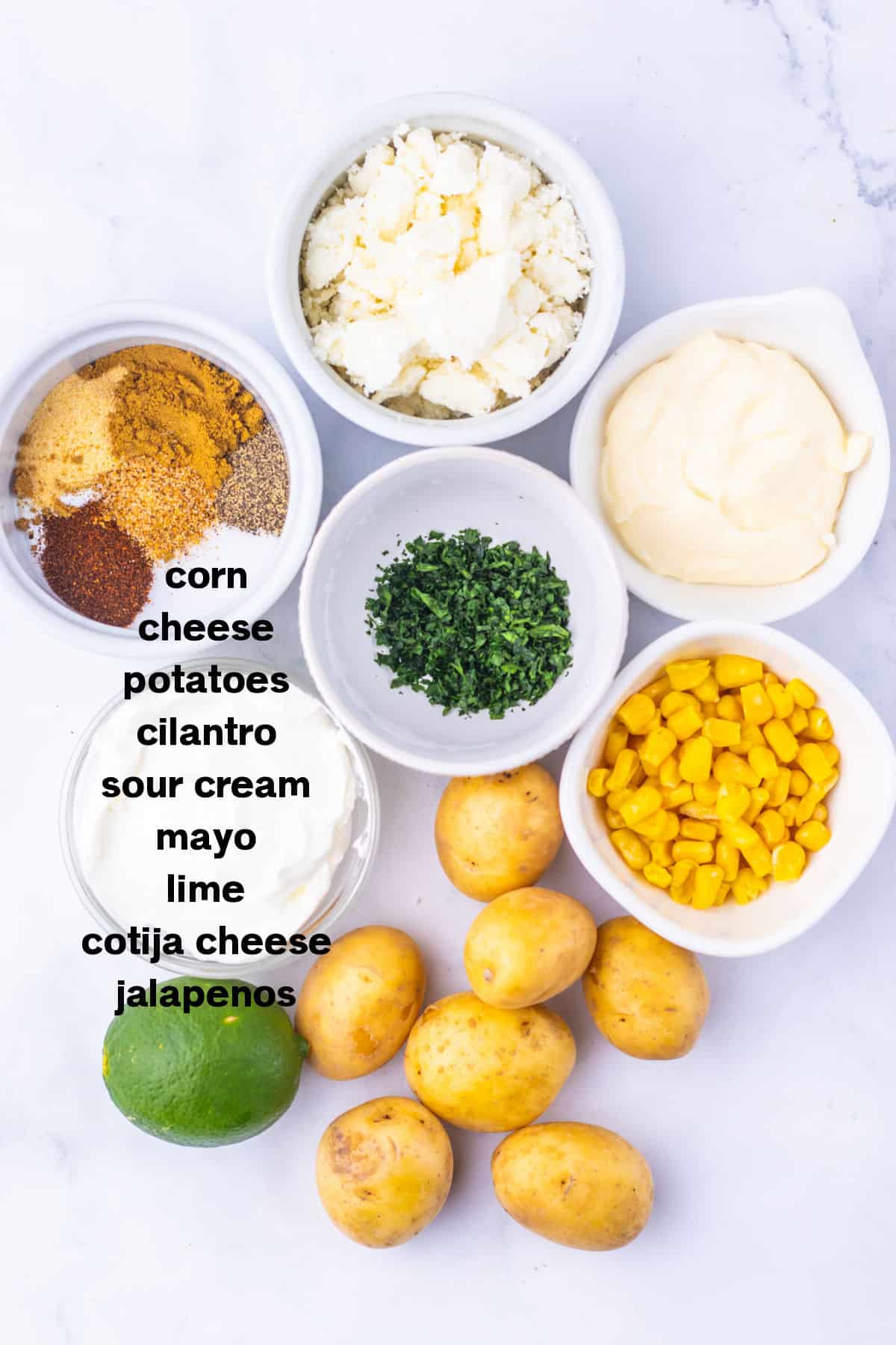Mexican Potato Salad Ingredients
