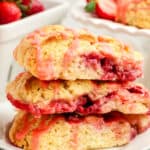 Strawberry Scones with Strawberry Icing