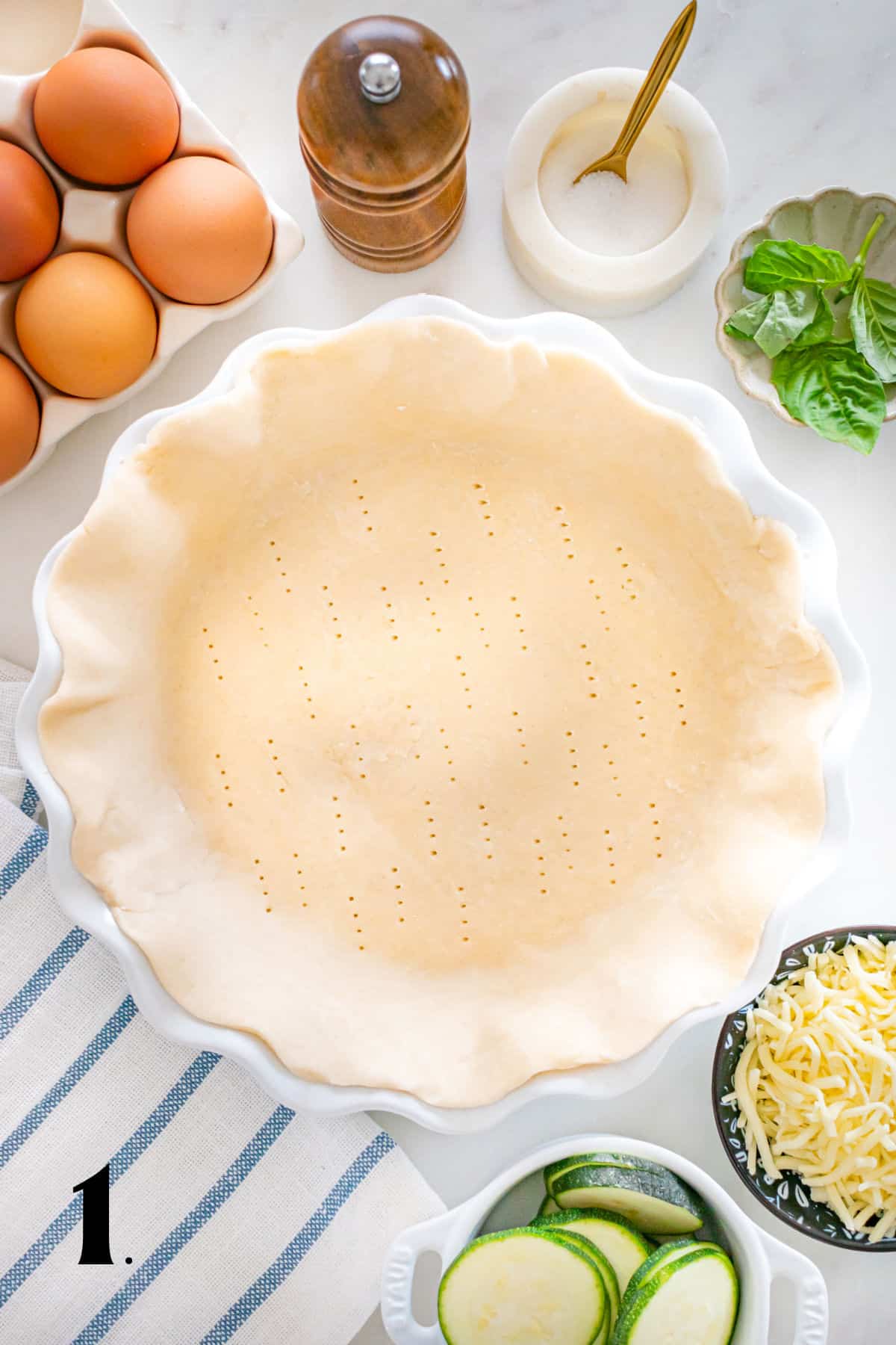 How to Make Zucchini Quiche Step 1