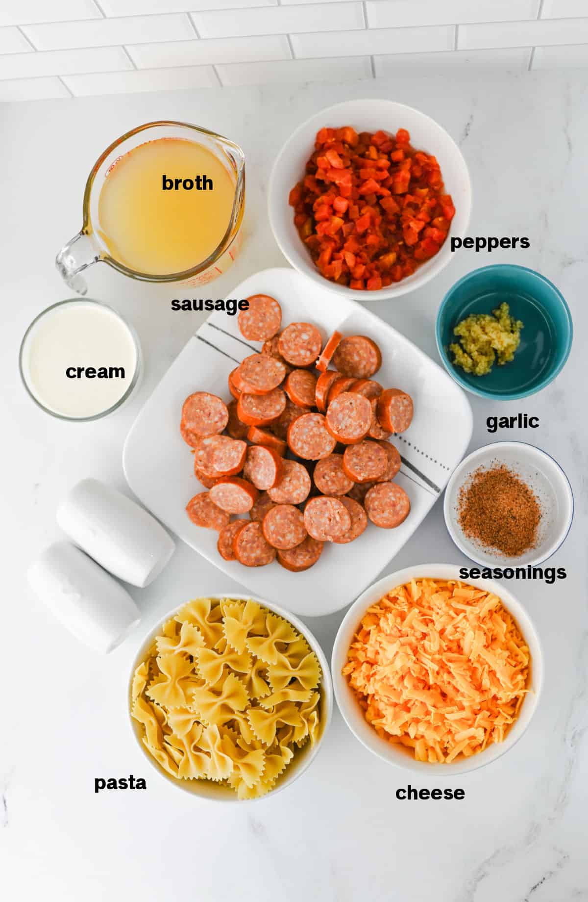 Cajun Sausage Pasta Ingredients