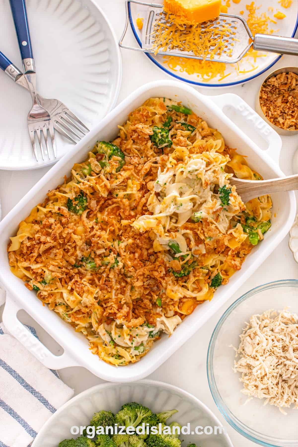 Homemade Chicken Broccoli Noodle Casserole Recipe.
