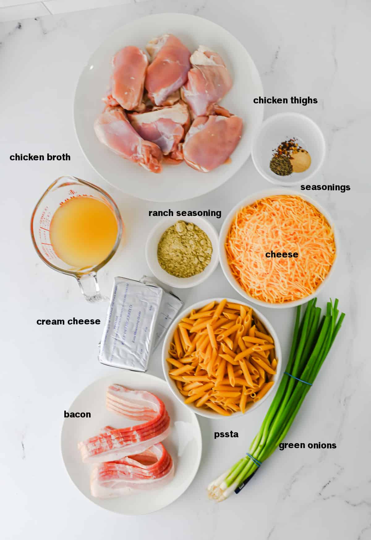 Crock Pot Crack Chicken Pasta Ingredients