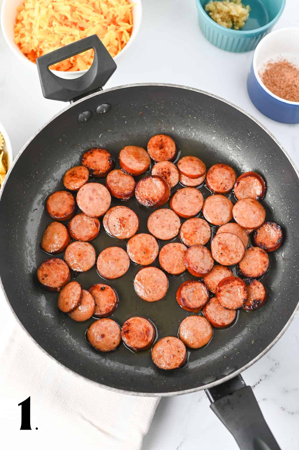How to Make Cajun Sausage Pasta Step 1