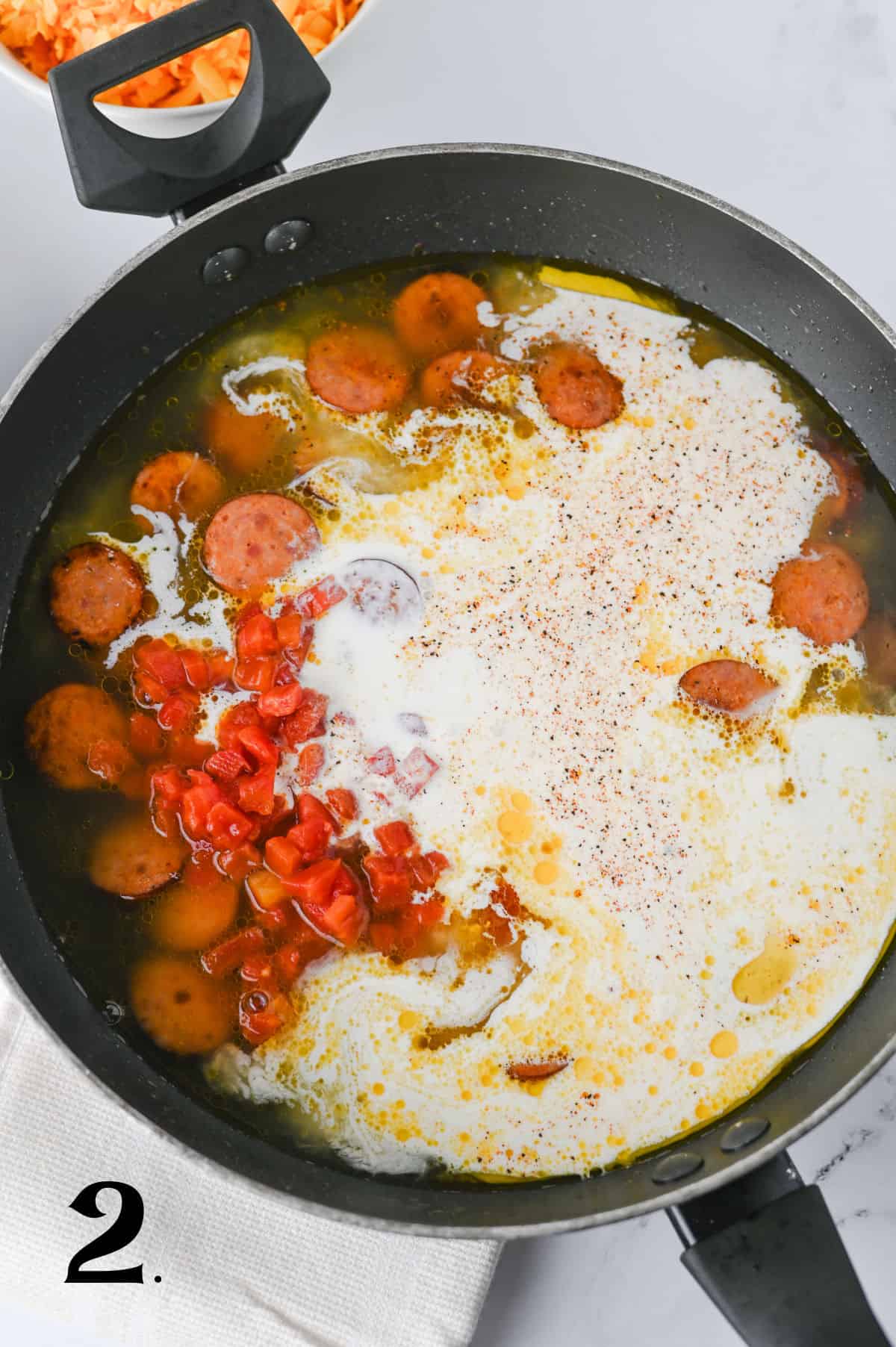 How to Make Cajun Sausage Pasta Step 2