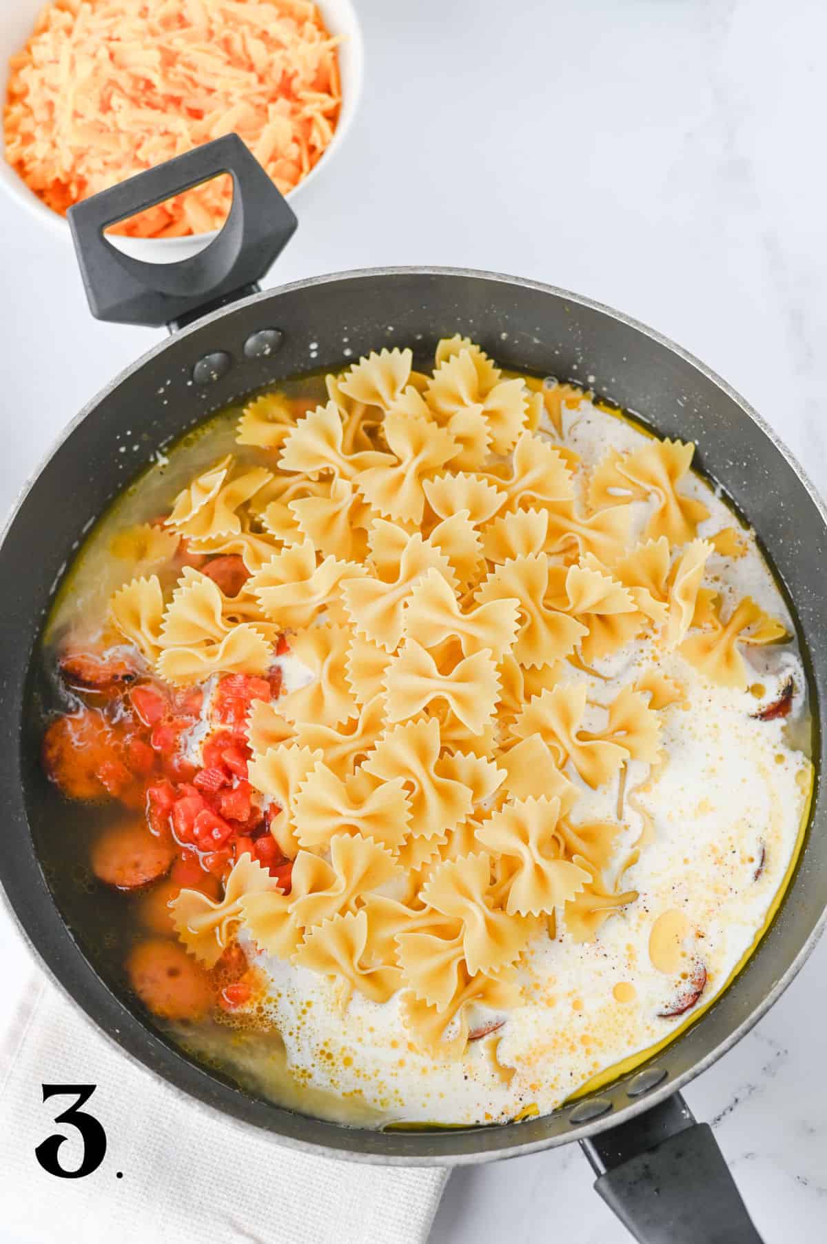 How to Make Cajun Sausage Pasta Step 3
