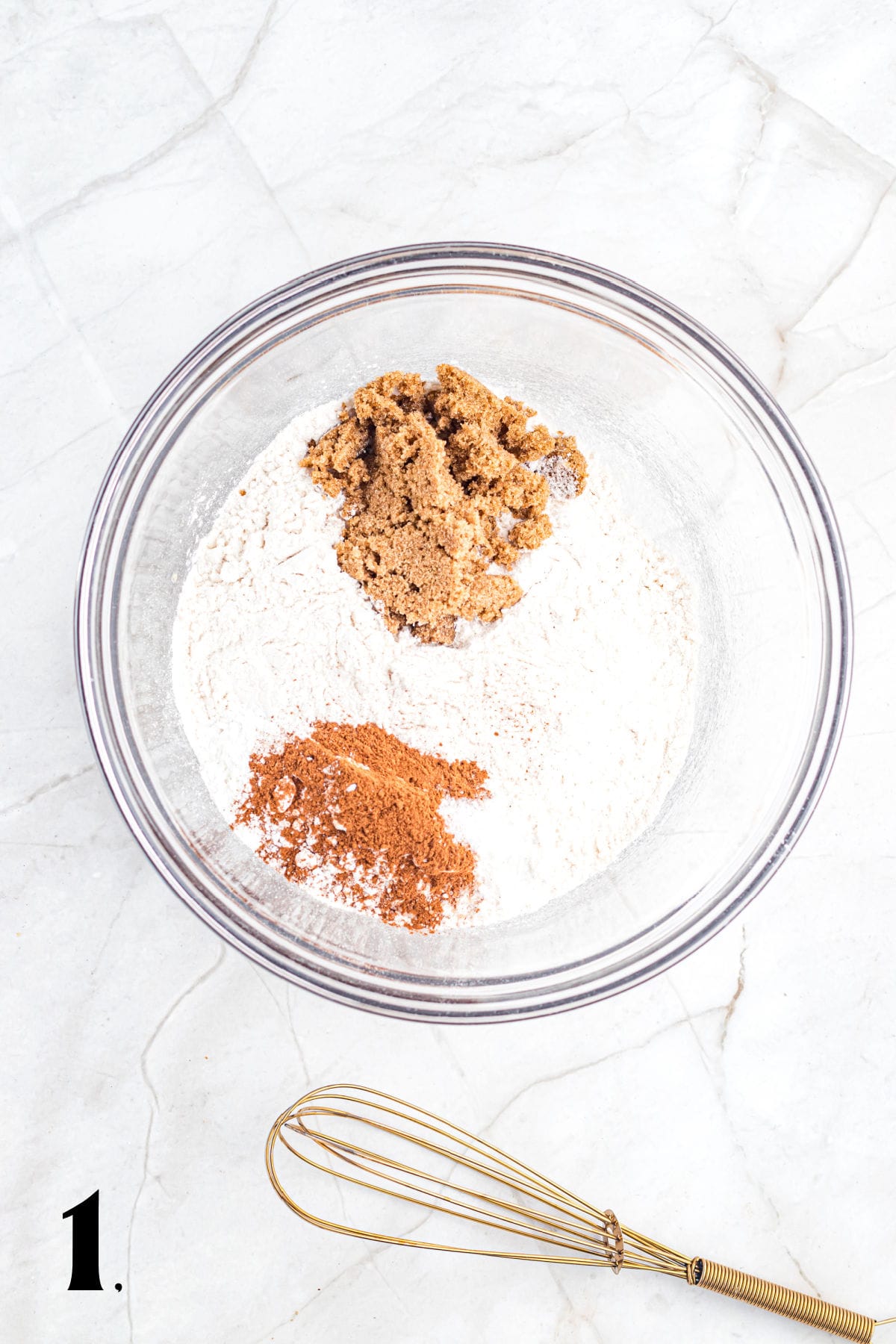 How to Make Pecan Maple Scones - Step 1 adding brown sugar.