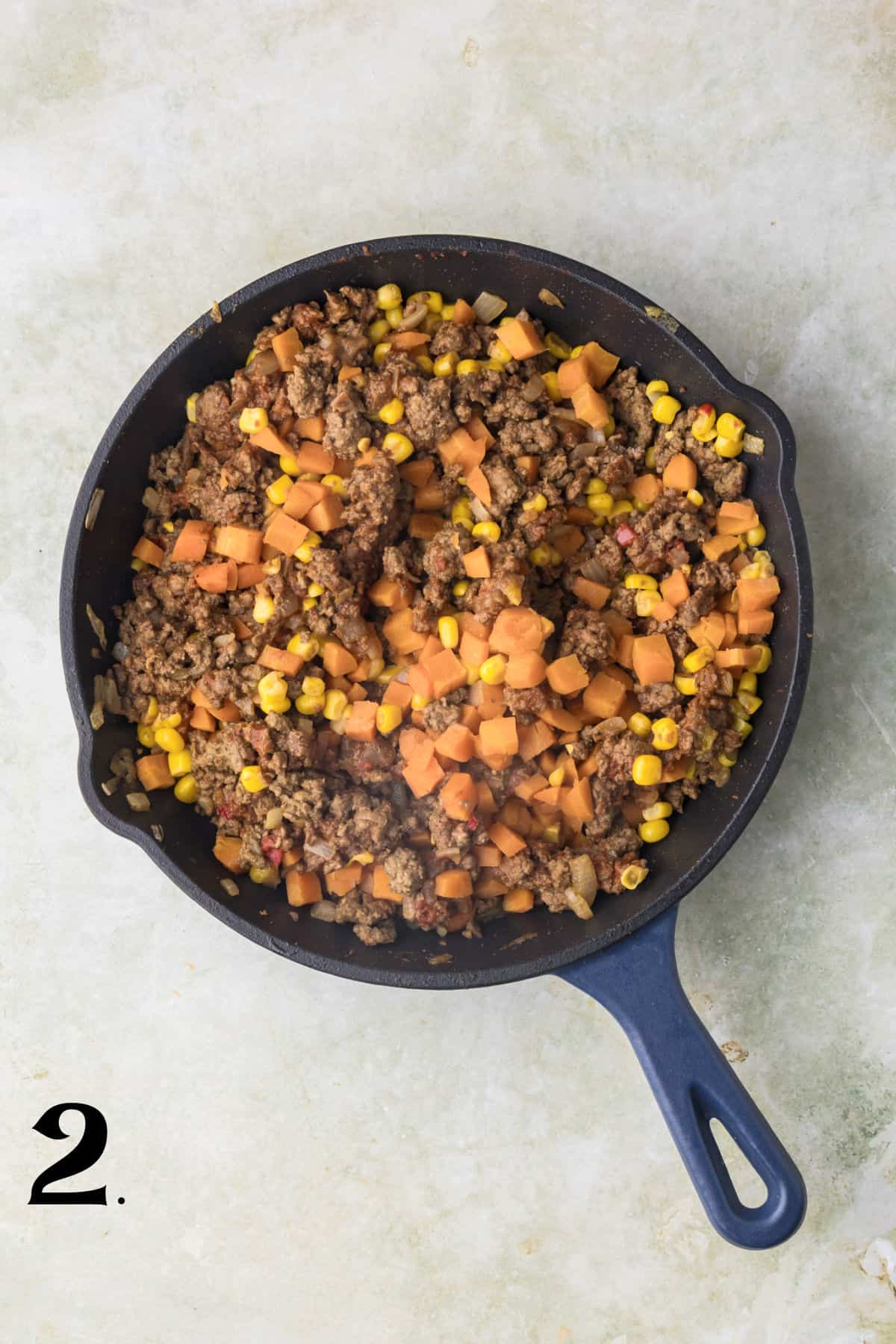 How to Make Shepherd's Pie - Step 2 adding vegetables.