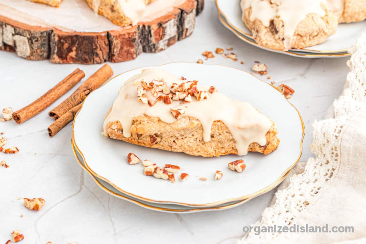 Pecan and Maple Scones on plate.