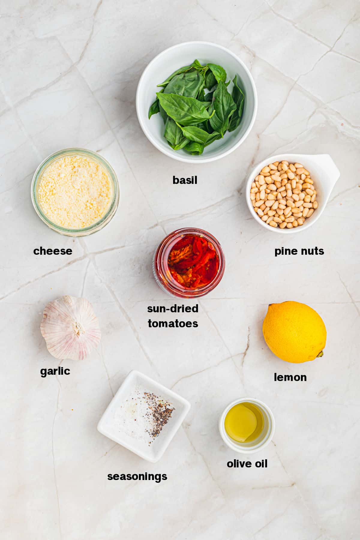 Sun-Dried Tomatoes Pesto Ingredients