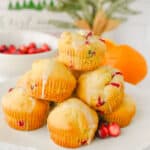 Cranberry Orange Muffins on plate.