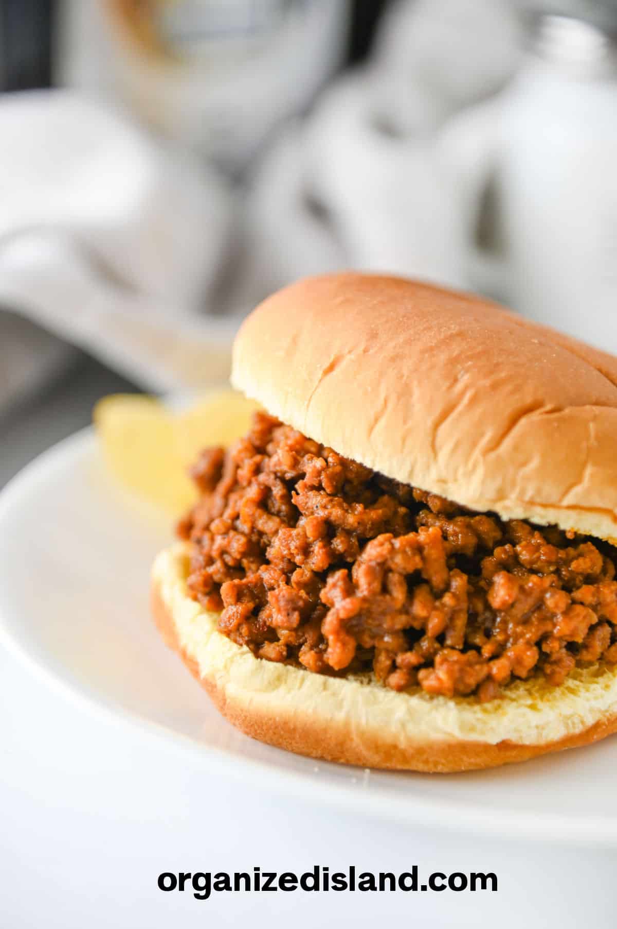 Crock Pot Sloppy Joes on plate.