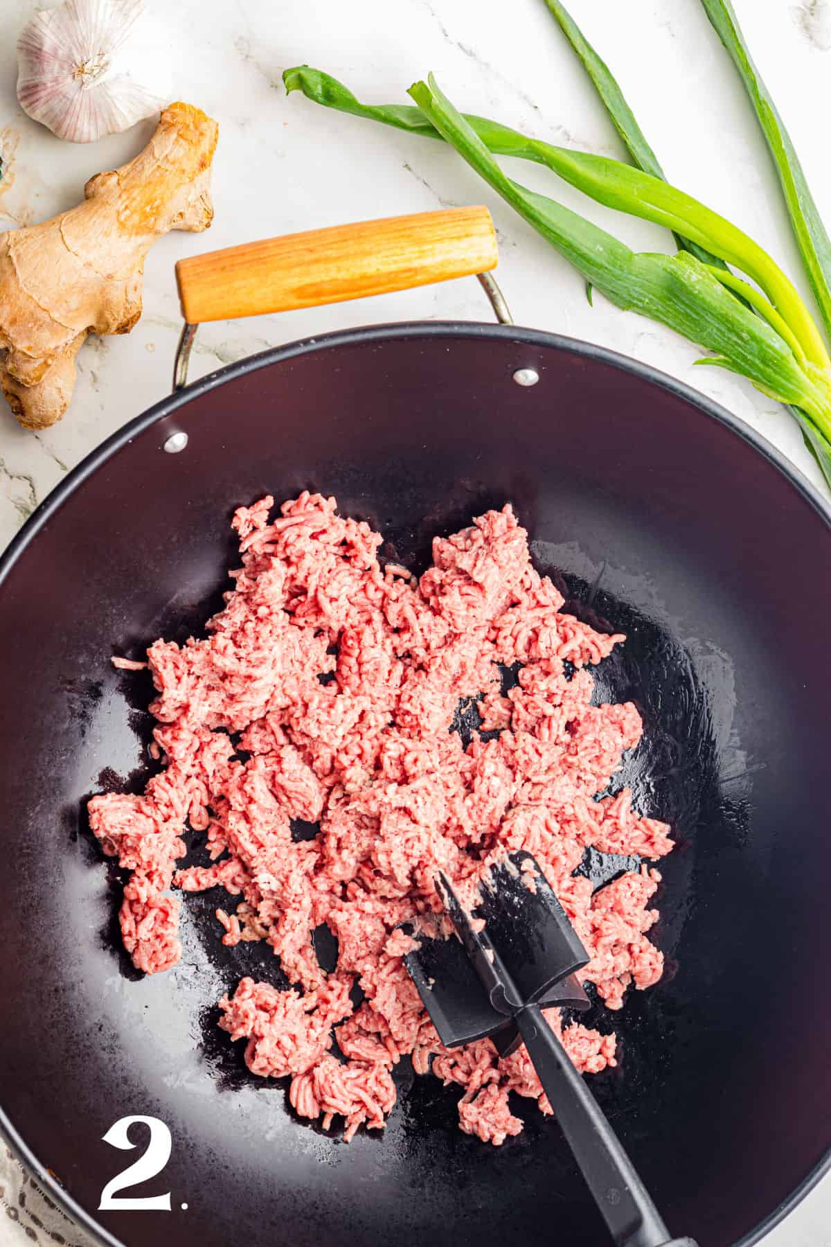 How to Make Ground Beef Stir Fry Step 2 - brown the meat.