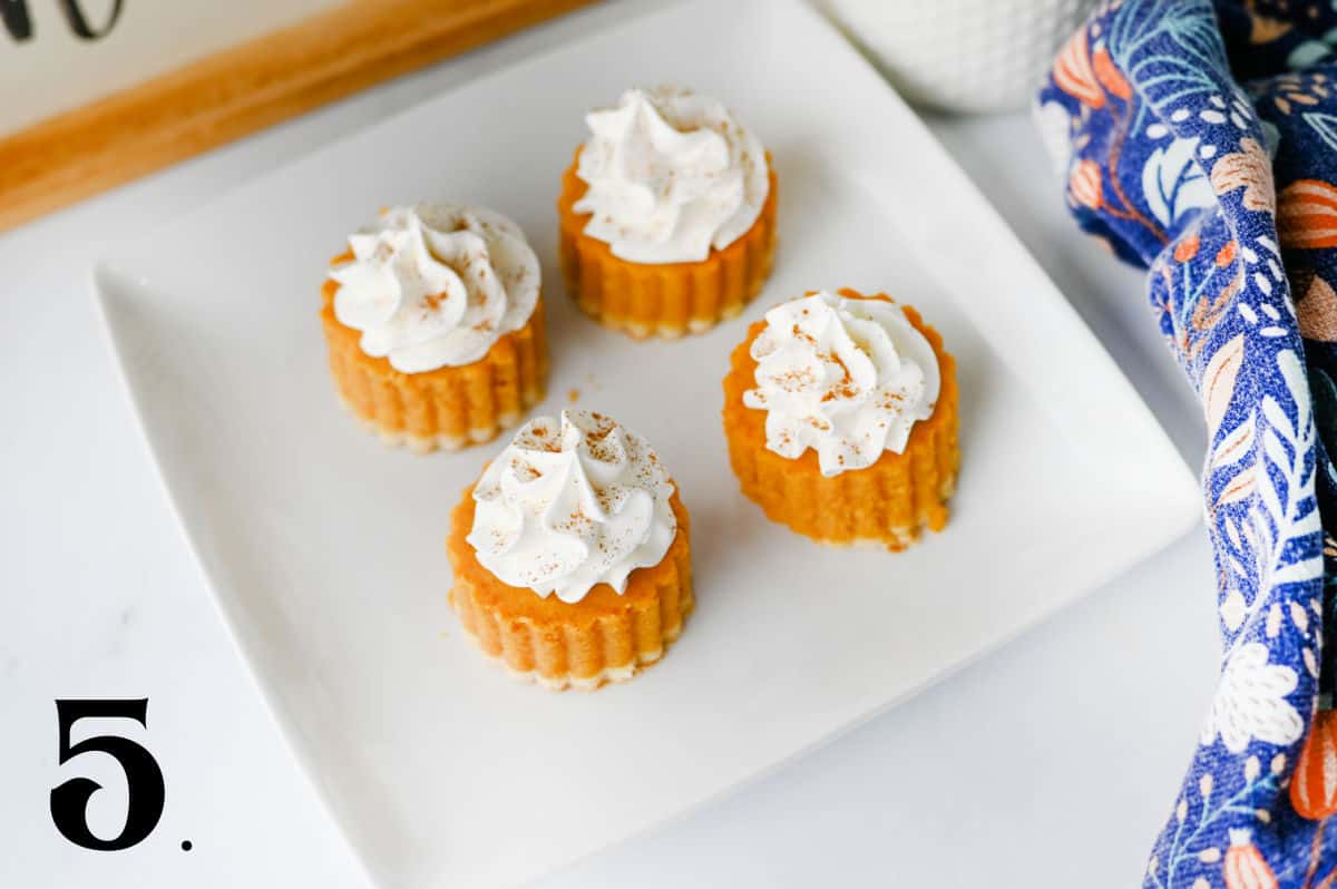How to Make Pumpkin Pie Bites Step 5 - top with cinnamon.