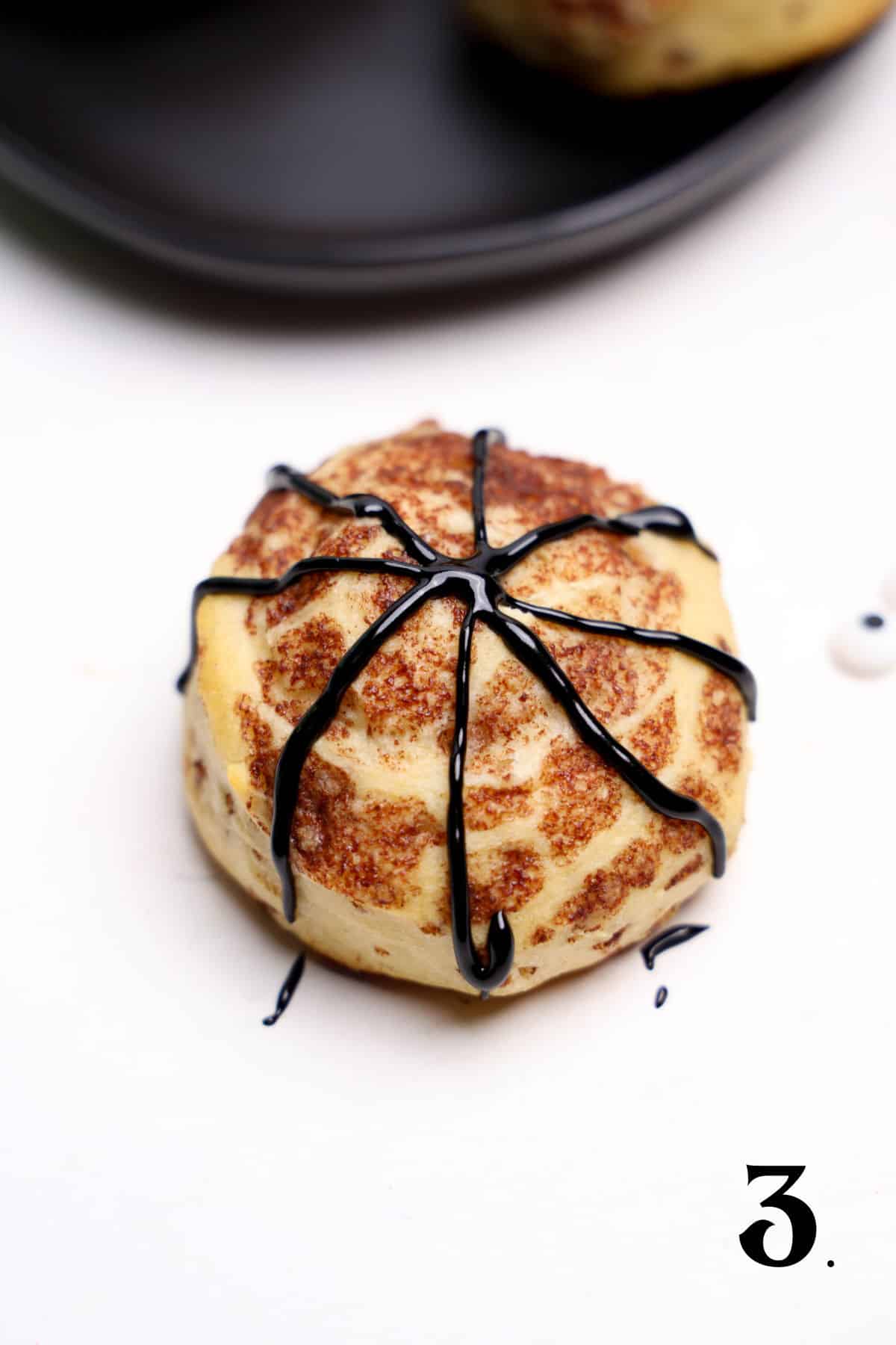 How to Make Spider Cinnamon Rolls Step 3