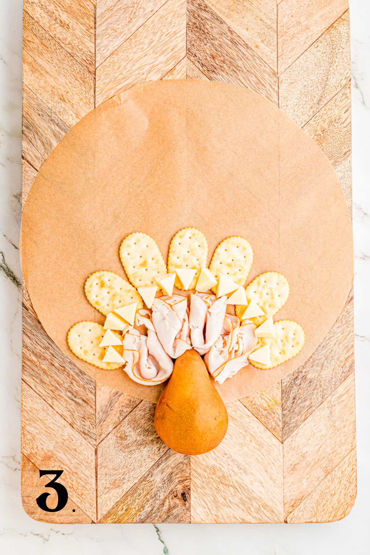 How to Make a Thanksgiving Turkey Charcuterie Board - Step 3.