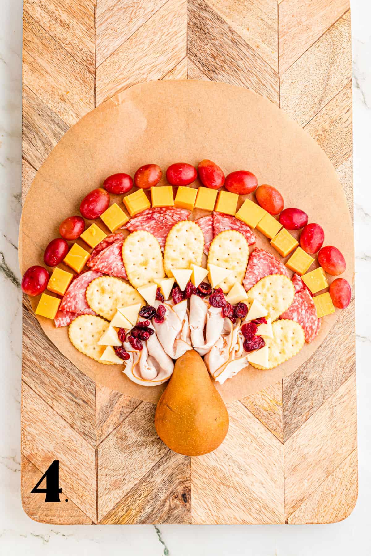 How to Make a Thanksgiving Turkey Charcuterie Board - Step 4.