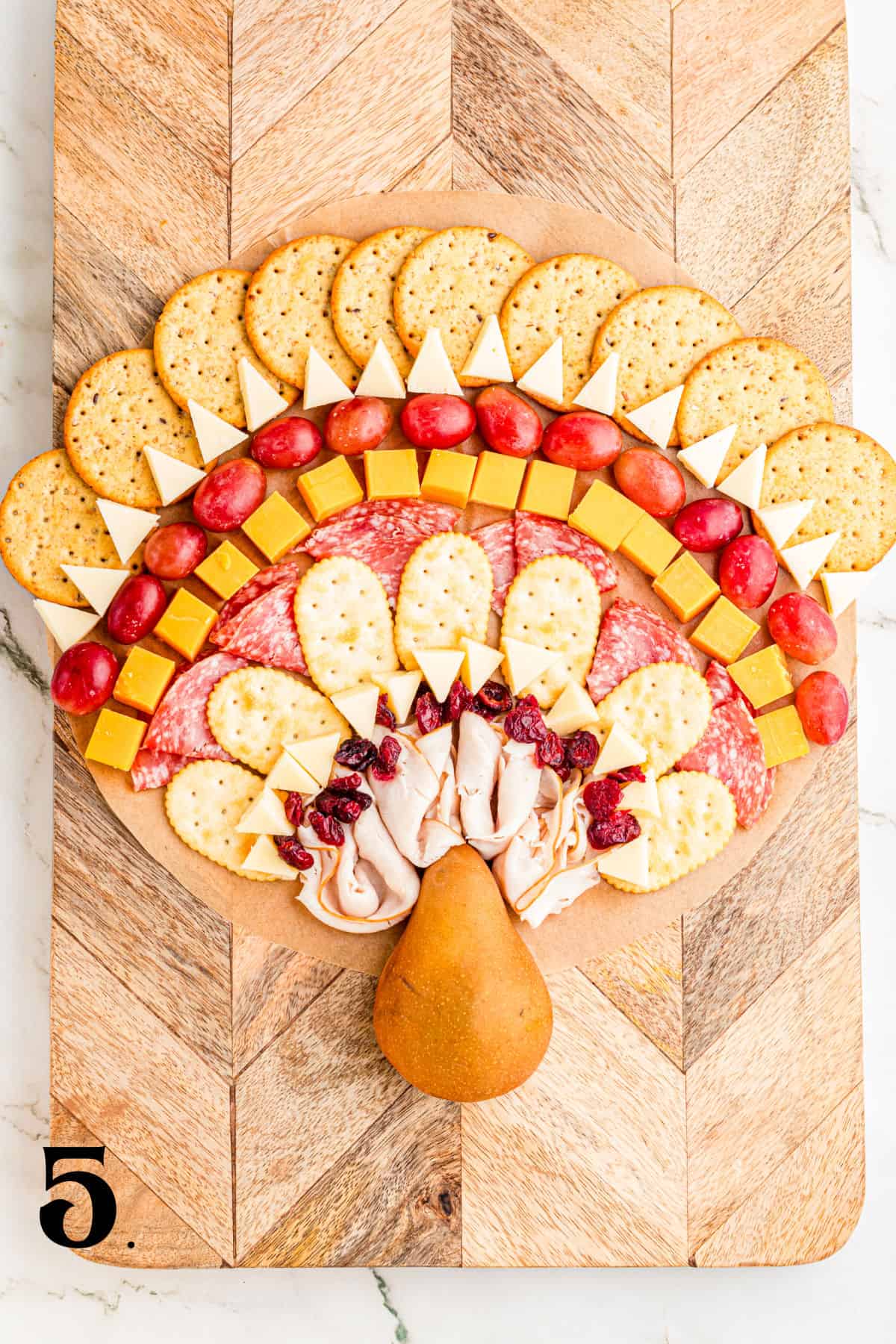 How to Make a Thanksgiving Turkey Charcuterie Board - Step 5.