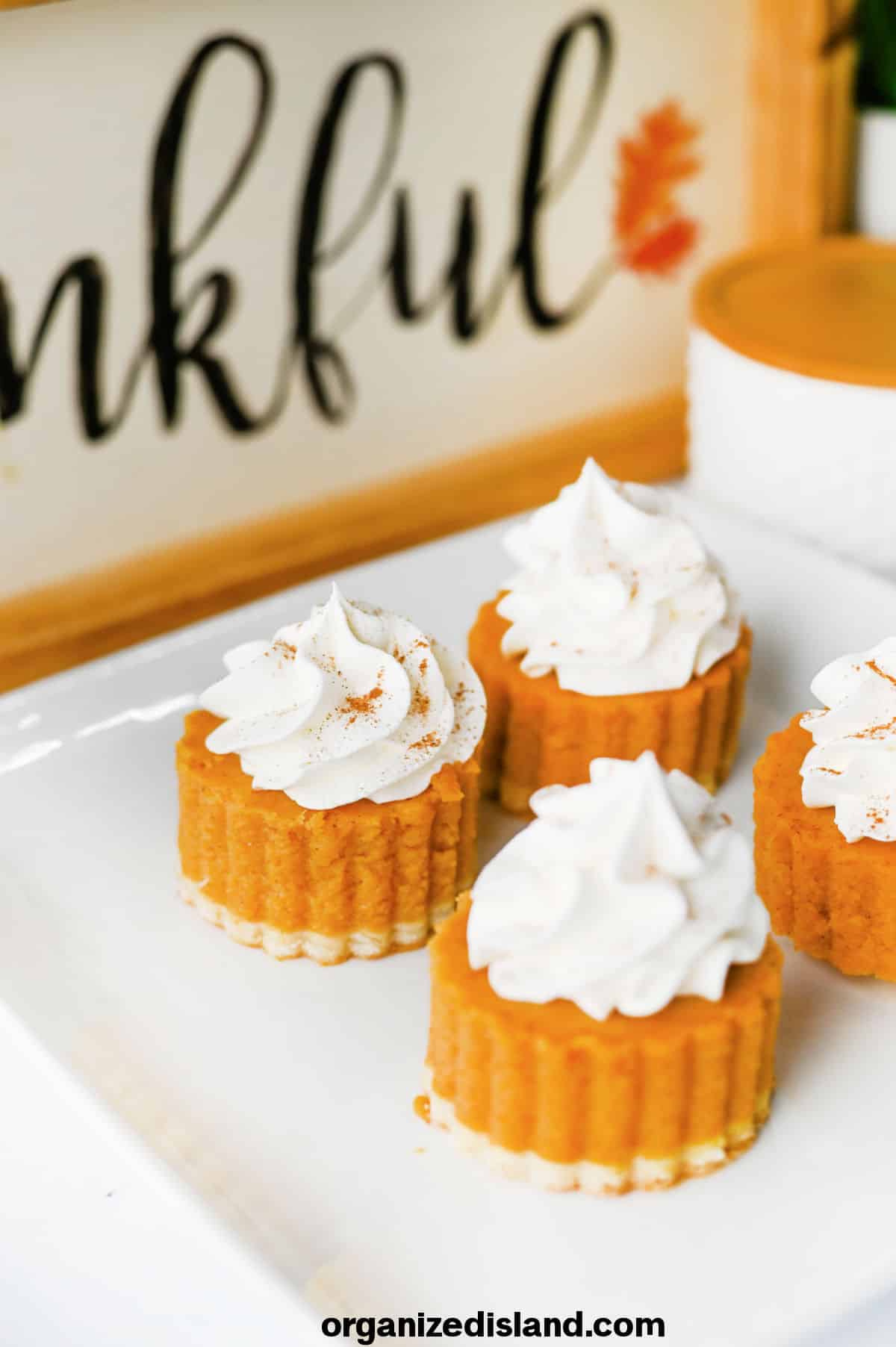 Pumpkin Pie Bites on plate.