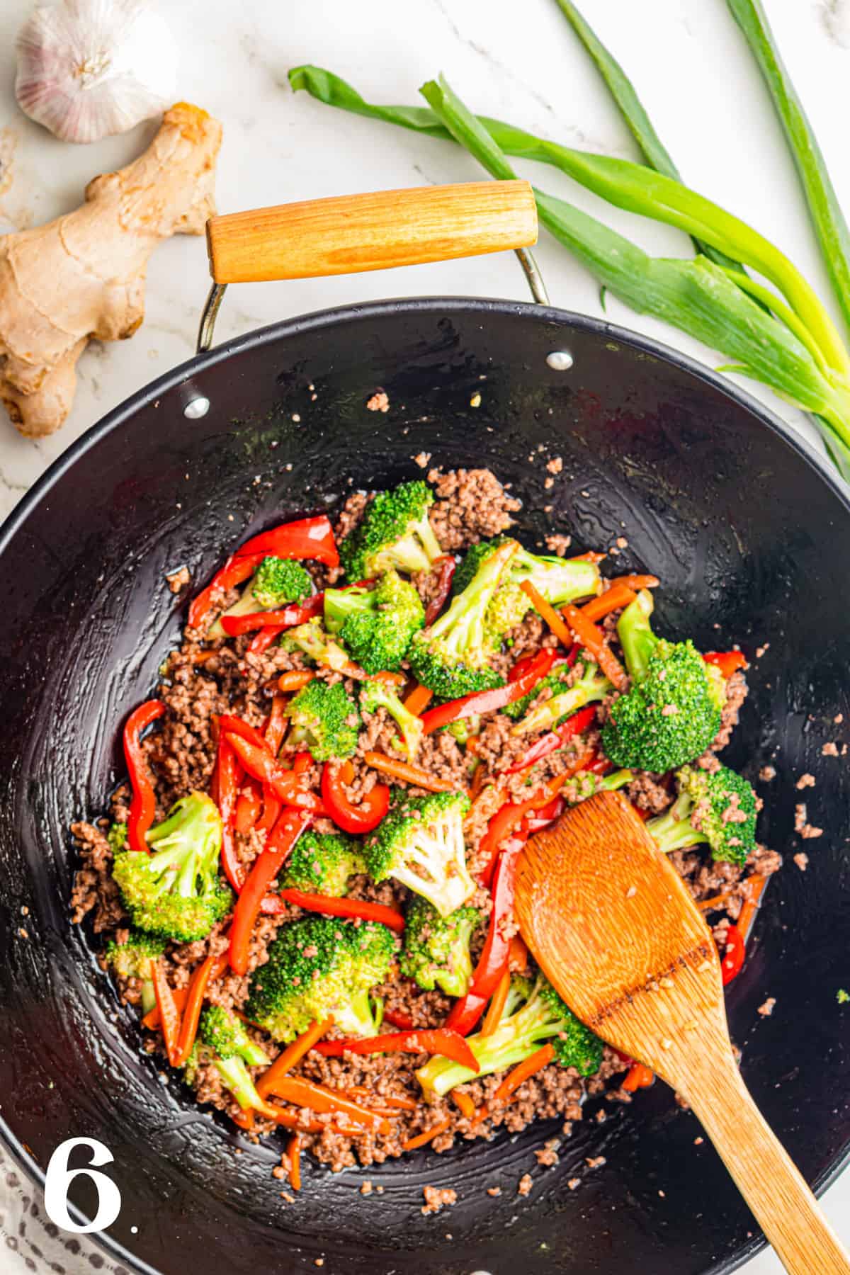 How to Make Ground Beef Stir Fry Step 6 - cood together.