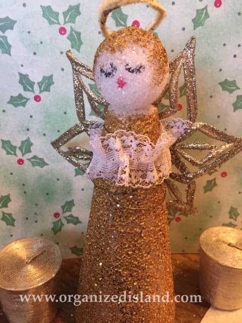 This cute little angel is made with dollar store items! 