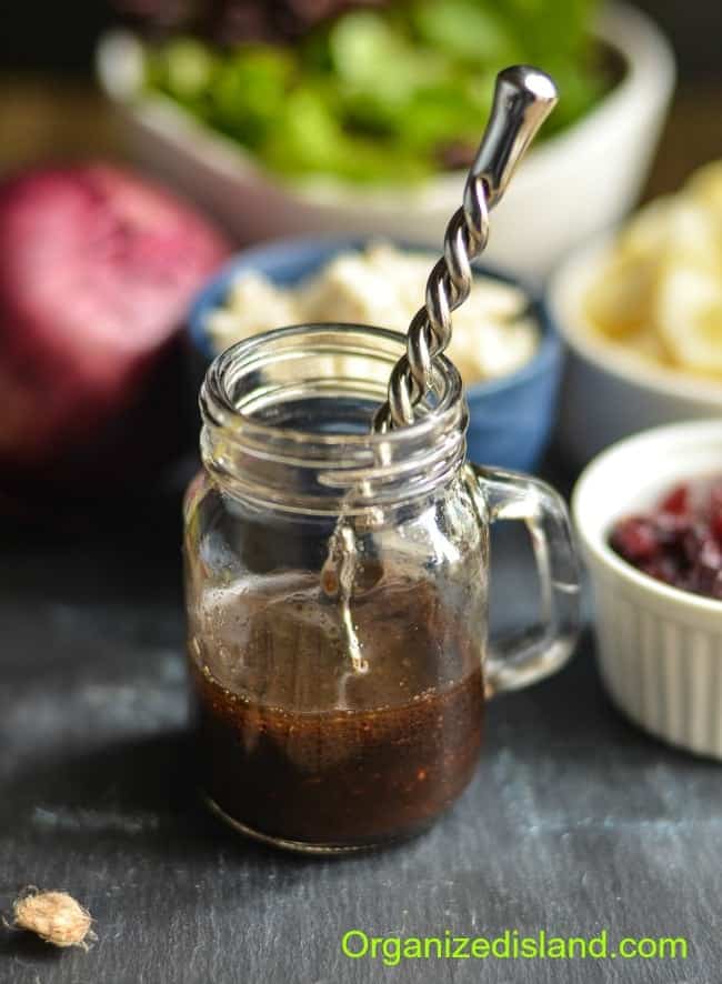 This homemade Balsamic dressing is great for a hearty fall salad.