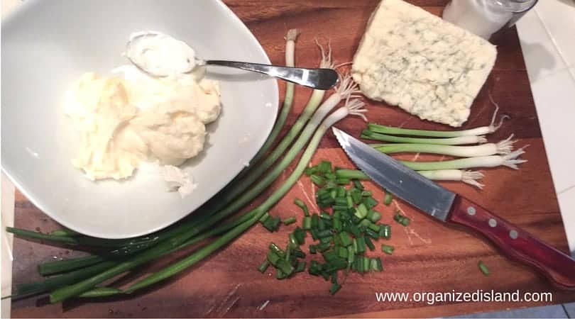 This tasty Blue Cheese and Chive dip recipe is perfect as an appetizer or snack! Great as a vegetable dip!