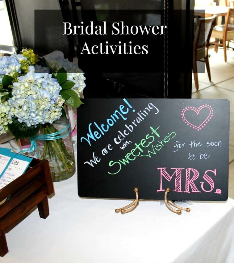 Great ideas for bridal shower activities and games. Ways to make the wedding shower memorable!