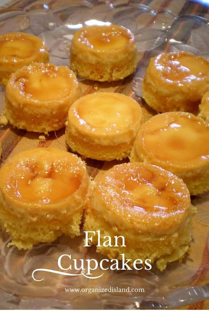 Flan Cupcakes - the sweet taste of caramel and custard in a delightful cupcake! Fun for dessert or a fiesta!