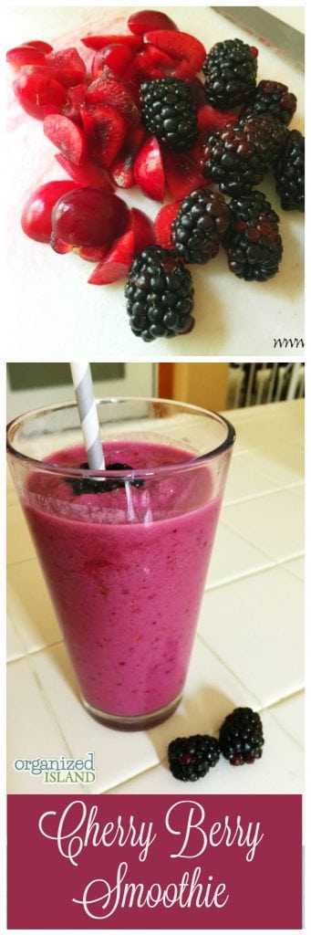 Looking for a fun Valentine's Day food idea? Try this Cherry Berry Smoothie.