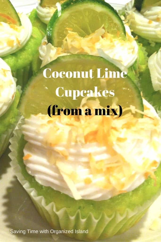 These tasty coconut and lime cupcakes come together quickly with a store-bought mix! Shhhhh no one will know!