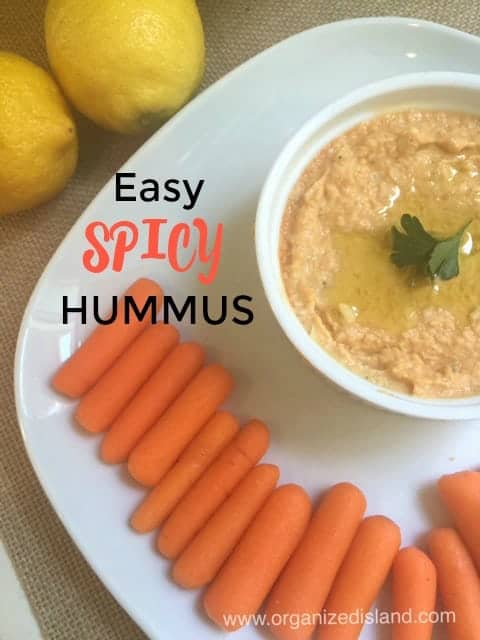 Looking for a spicy hummus recipe? This one has some Sriracha for a kick.