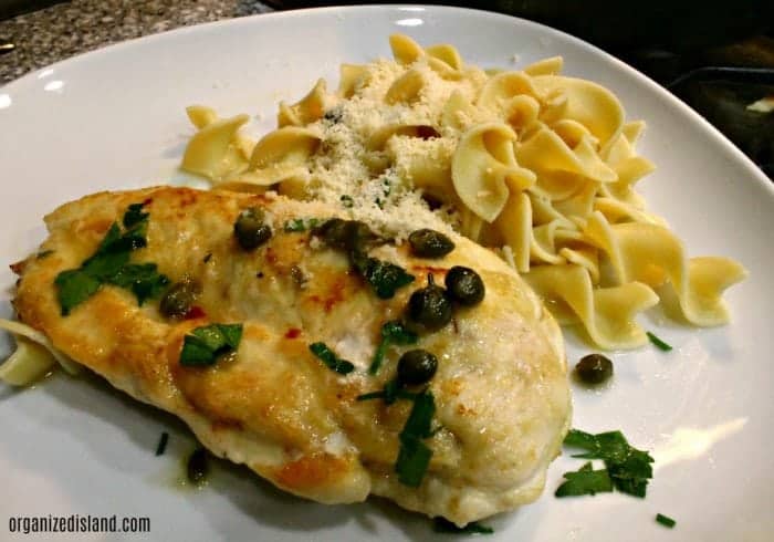 Easy Chicken Piccata Recipe - made on the stovetop in minutes with capers and a lighter lemon glaze.