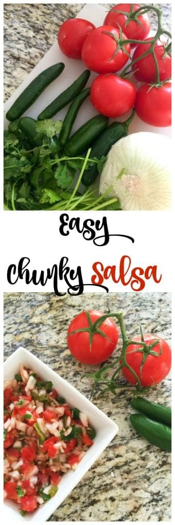Easy Chunky Salsa Recipe with fresh tomatoes. So easy you may never buy again.