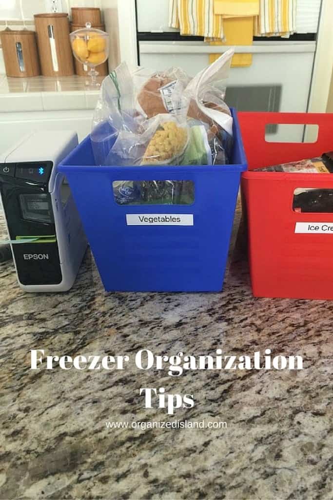 Great tips for organizing the freezer in under 30 minutes. Create zones, label areas and more!