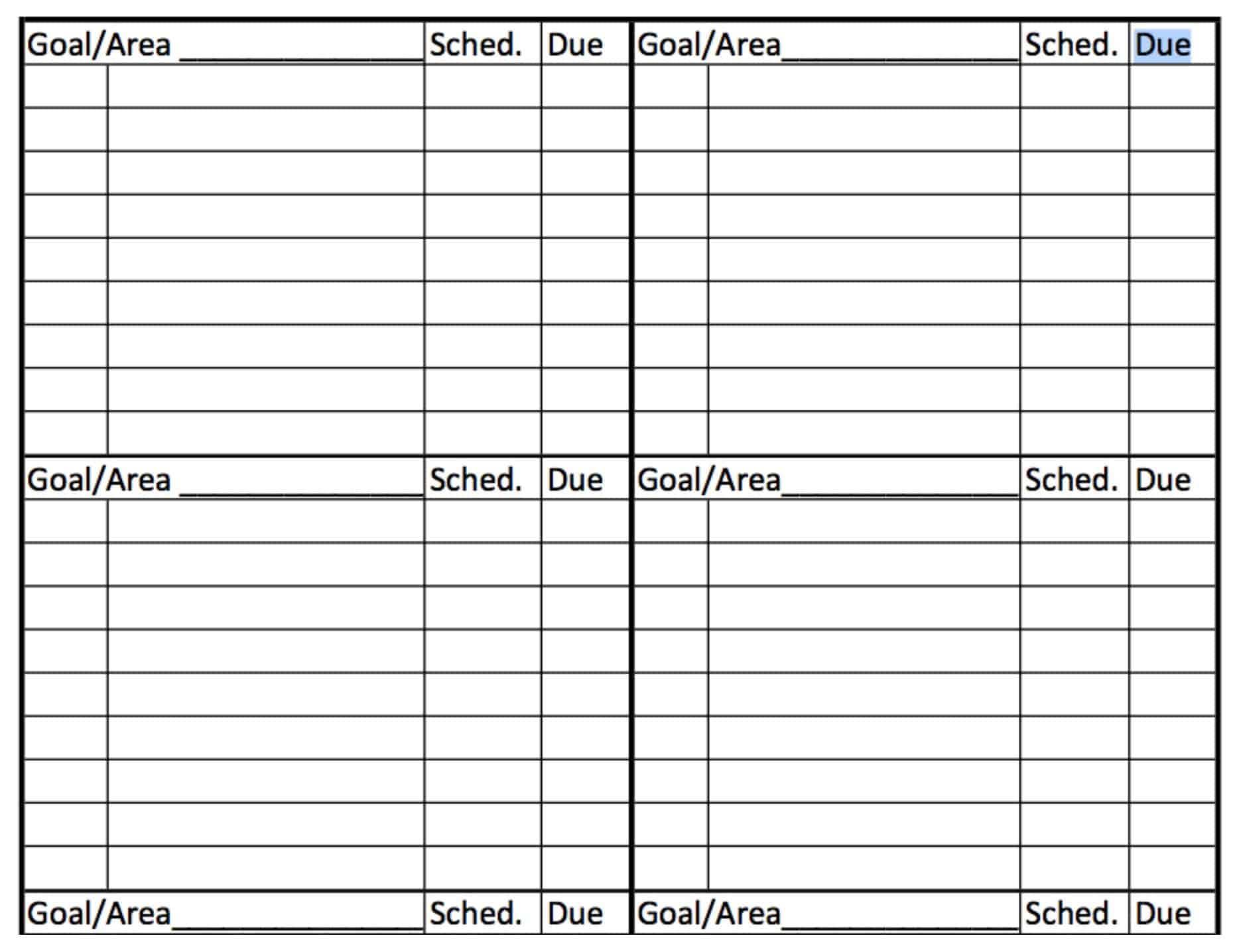 Goal Setting Planner Template