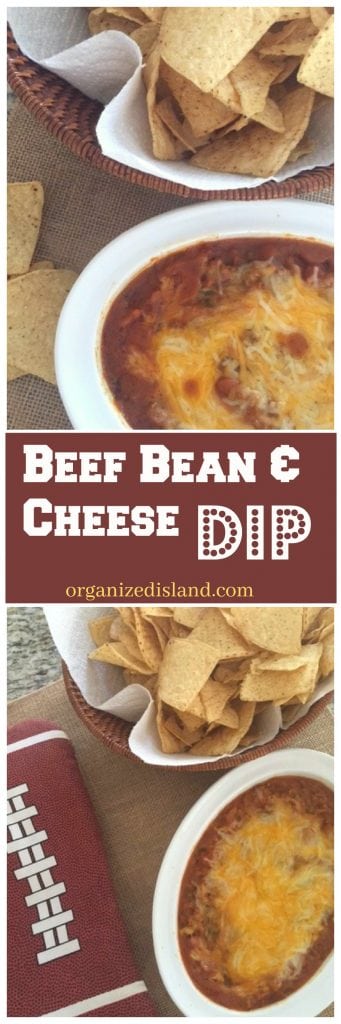 A tasty and super easy hot beef, bean and cheese dip. You can spice it up just the way you like it.